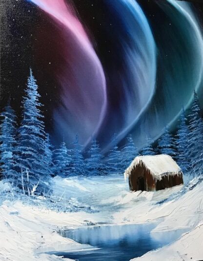 Landscape Painting  "Aurora's Dance" Class w/ Myke   {Bob Ross CRI } 9/8/19