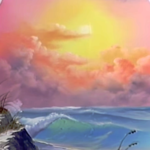 Landscape Painting  "Pastel Seascape" Class w/ Myke   {Bob Ross CRI } 6/24/19