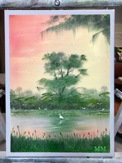 "On The Bayou " Landscape Painting Class w/ Myke   {Bob Ross CRI } 7/6/19