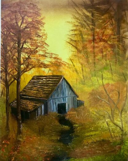 Landscape Painting  "Weathered Barn" Class w/ Myke   {Bob Ross CRI } 7/27/19