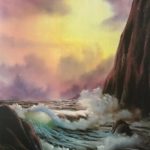 Landscape Painting  "Cliffside" Class w/ Myke   {Bob Ross CRI } 8/31/19