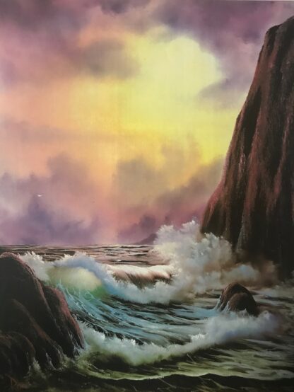 Landscape Painting  "Cliffside" Class w/ Myke   {Bob Ross CRI } 8/31/19