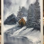" Winter Cabin" Landscape Painting Class w/ Myke   {Bob Ross CRI } 12/15/19