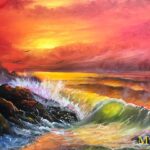Seascape Painting  " Sunset Waves" Class w/ Myke   {Bob Ross CRI} 9/13/20