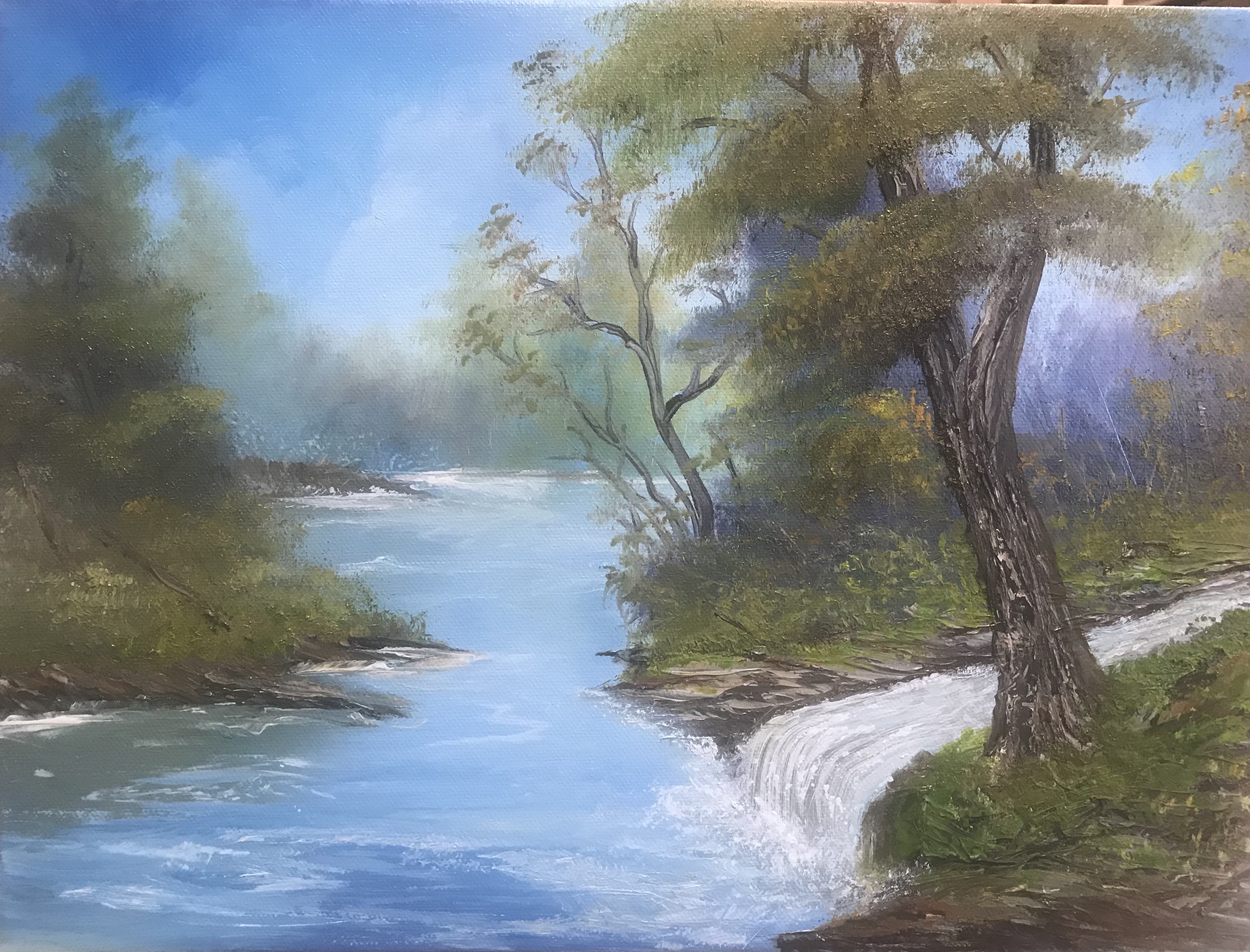 “ Hidden Stream “ Oil Painting   Class  w/ Myke   {Bob Ross CRI} 8/15/21
