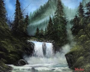 “ Blue Ridge Falls “ Oil Painting   Class  w/ Myke   {Bob Ross CRI} 10/10/21