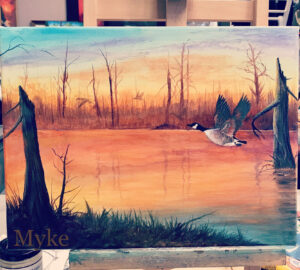 Goose in Flight Acrylics Class w/ Myke Magyck 1/9/22